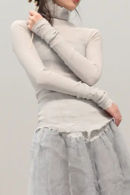 marc le bihan high neck stretch long sleeve 26904 glacier blue